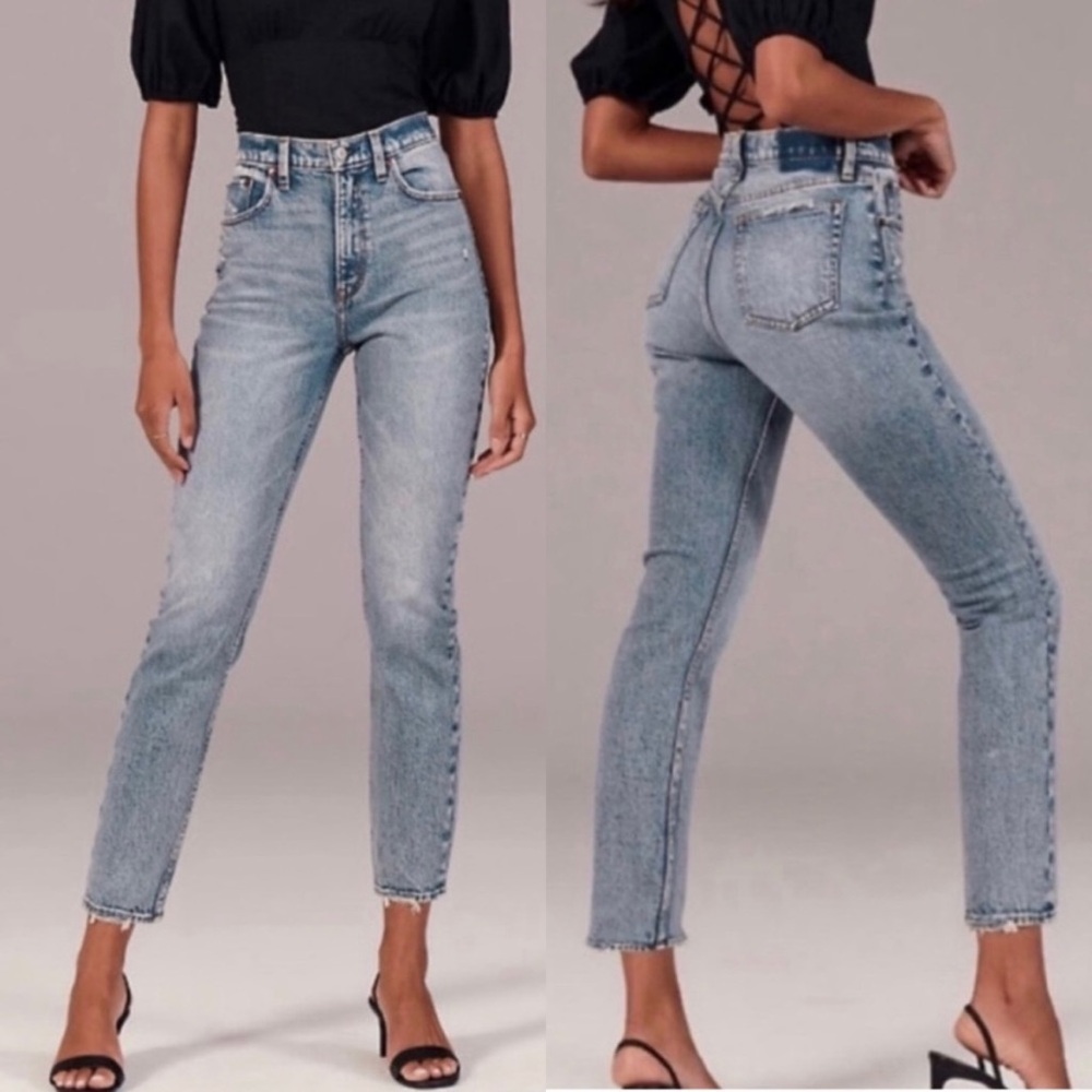 Abercrombie & Fitch Women's High Rise Jeans - Classic Blue